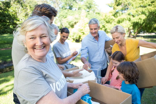 Group of people volunteering together